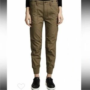 Vince Womens Cargo Jogger Pants Olive Khaki Cotton Blend Size 2